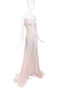 Esteban Cortazar Pale Pink Sheer Chiffon Silk Slip Dress Gown #