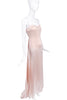 Esteban Cortazar Pale Pink Sheer Chiffon Silk Slip Dress Gown #