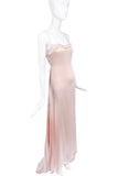 Esteban Cortazar Pale Pink Sheer Chiffon Silk Slip Dress Gown #