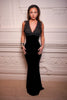Jean Paul Gaultier Black Velvet Chiffon Embroidered Dress Gown