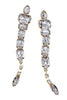 Vintage Gold Based Clear Crystal Extra Long Earrings