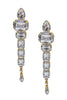 Vintage Gold Based Clear Crystal Extra Long Earrings