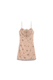 Aniye Records Pink Crystal Sequin Embellishments Micro Mini Slip Dress