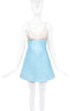 Fausto Puglisi Pale Baby Blue Sea Foam Cream Mini Dress