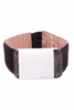 Fendi Black Ripple Sude Big Square Silver Mirror Plate Belt Runway Fall 2007