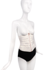 Fenty White Ivory Strappy Logo Bondage Stretch Corset
