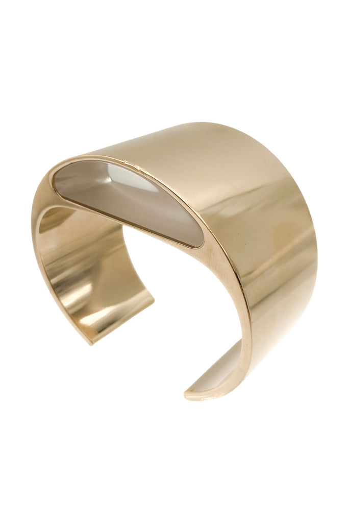 Salvatore Ferragamo Gold Lucite Geometric Bracelet