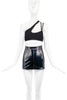 Fiorucci Black Shiny PVC Patent High Waisted Ultra Mini Skirt