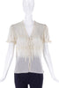 John Galliano Ivory News Print Silk Blouse - BOUTIQUE PURCHASE PRICE