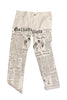 John Galliano Faux Newspaper Print Denim Pants