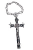 Jean Paul Gaultier Silver Black Oversized 90's Steam Punk Rosary Cross