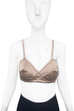 Jean Paul Gaultier Style Beige Nude Silk Cone Bullet Bra by Frankie Morello