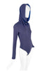 Jean Paul Gaultier Purple Hooded Body Suit Top
