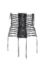 Jean Paul Gaultier Black Textured Lace Corset Runway Spring 2004