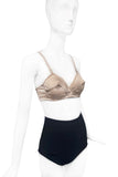 Jean Paul Gaultier Style Beige Nude Silk Cone Bullet Bra by Frankie Morello