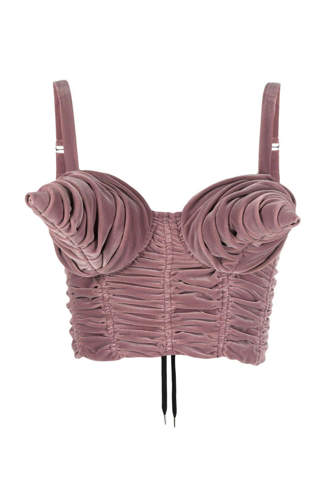 Jean Paul Gaultier JPG Rose Pink Purple Velvet Iconic Madonna Cone Bra Corset
