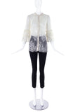 Ghost White Lace Blouse with Ruffle Sleeves - BOUTIQUE PURCHASE PRICE