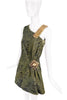 Giles Green Camouflage Print Gold Studded Metal Strap Mini Dress