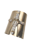 Givenchy Gold Diamond and Pearl Logo Cross Necklace
