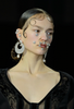 Givenchy Pearl Drop Black Bead Half Moon Disc Earrings Runway Fall 2015