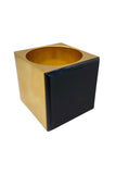 Givenchy Gold Metal & Black Enamel Square Oversized Bracelet