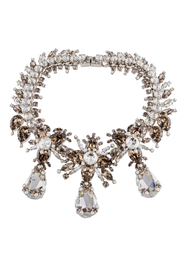 Givenchy Pearl and Smokey Quartz Crystal Choker Necklace