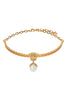 Versace Gold Medusa Logo Pearl Choker Necklace