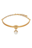 Versace Gold Medusa Logo Pearl Choker Necklace