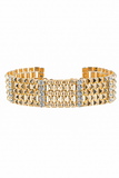 Alessandra Rich Gold Pyramid Stud Crystal Choker Necklace