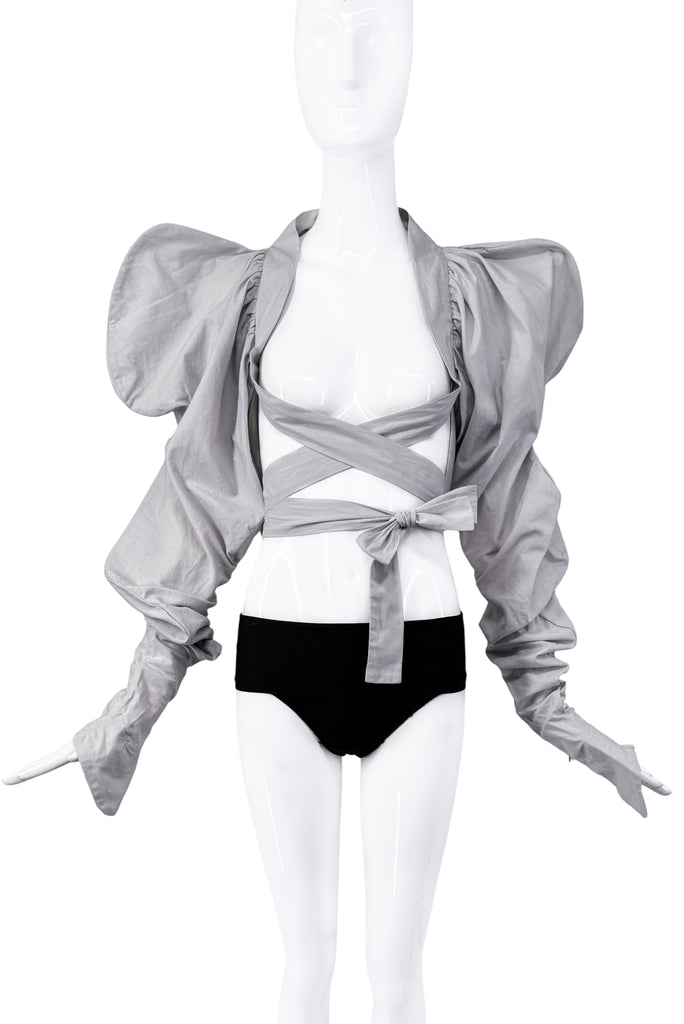 Vivienne Westwood Grey Oversized Puffed Wrap Sleeve Top