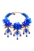 Gucci Lapis Lazuli Blue Resin and Crystal Floral Necklace SS2013
