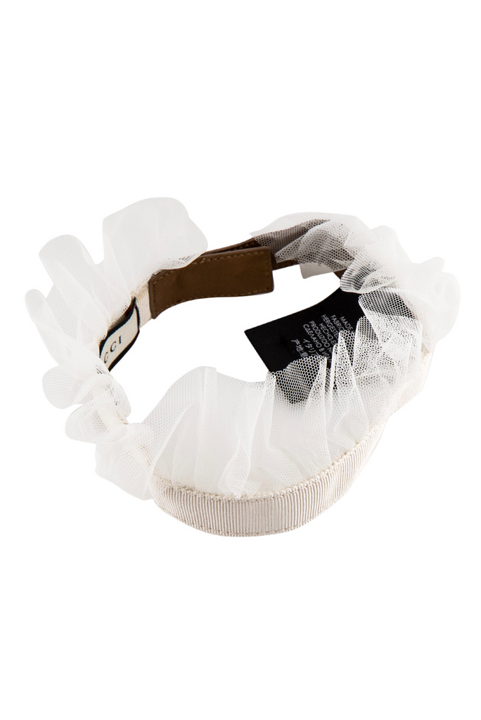 Gucci Creme Lace Ruffle Neckpiece Collar