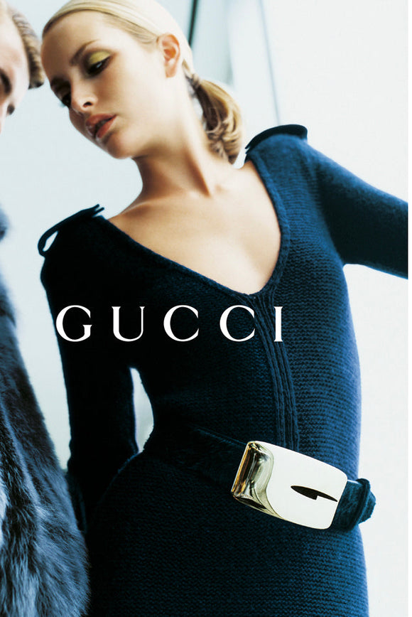 Gucci by Tom Ford Black Leather Oversized Gold 
