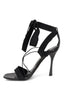 Gucci by Tom Ford Black Lace Up Stiletto Shoe Heel Sandal Fall 2002 Runway