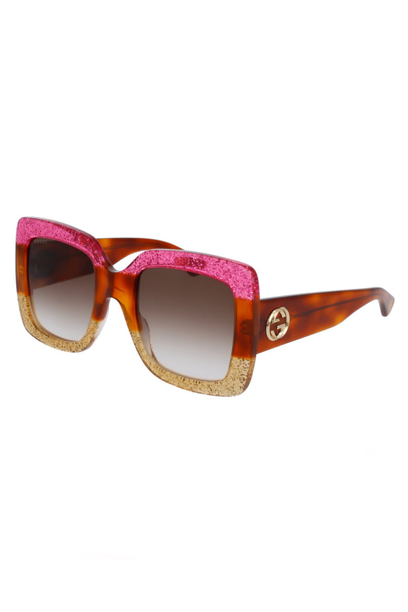Gucci Glitter Fuchsia, Gold & Tortoise Sunglasses SOLD