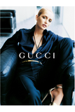 Gucci Gold Metal Skinny Logo Belt Fall Winter 1996