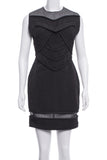 Hakaan Black Body Con Textured Layered Sheer Dress