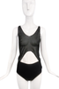 Helmut Lang Black Sheer Oval Belly Cut Out Top 90's