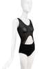 Helmut Lang Black Sheer Oval Belly Cut Out Top 90's