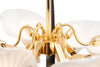 Spectacular six leaf handblown Murano glass chandelier designed by Franco Luce 1970's