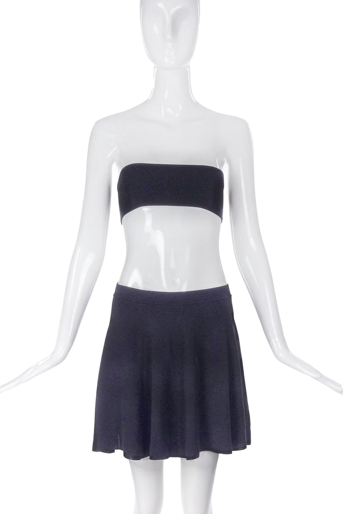 Helmut Lang Black Knit Swing Skirt