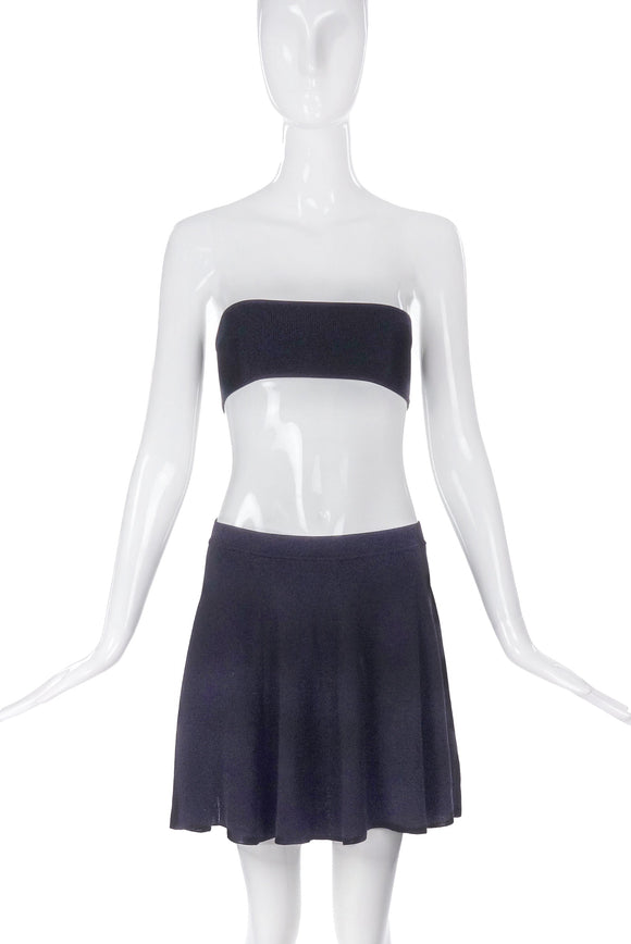 Helmut Lang Black Knit Swing Skirt