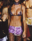Dolce & Gabbana Green Crystal Chainmail Bra Top Runway 2000