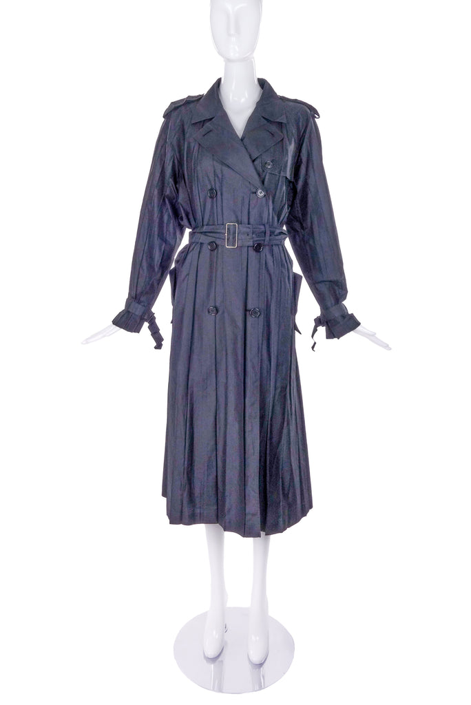 Issey Miyake Black Pleat Please Trench Coat #