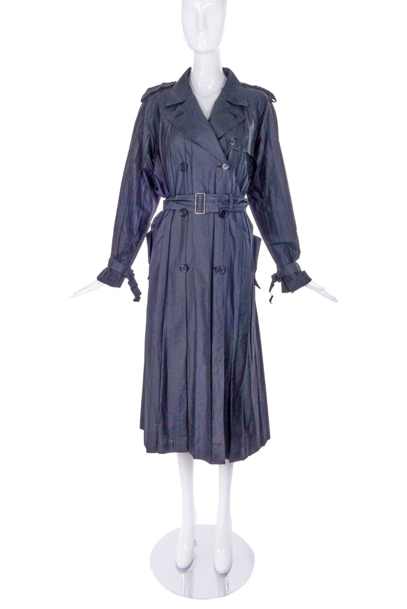 Issey Miyake Black Pleat Please Trench Coat #