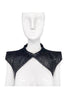 Jen Kao New York Black Snake Skin Python Couture Shoulder Cape Harness Jacket