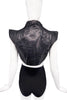 Jen Kao New York Black Snake Skin Python Couture Shoulder Cape Harness Jacket