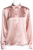 Jil Sander Pale Pink Satin Silk Button Up Blouse Shirt #