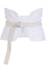 Jil Sander White Creme Canvas Quilted Corset Blanket Belt