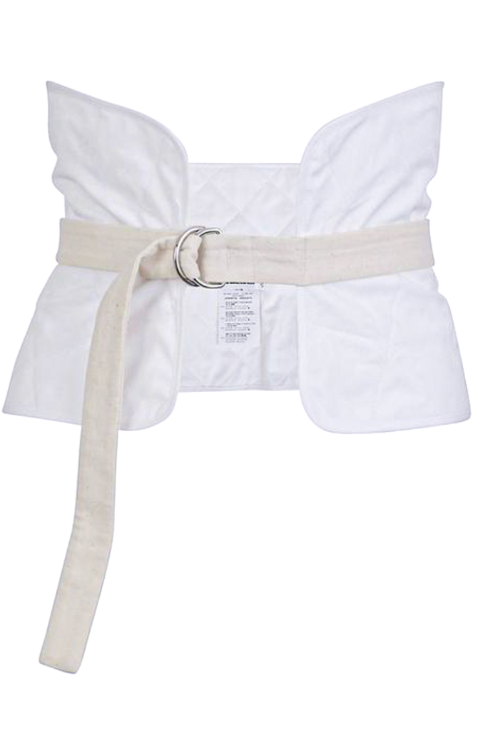 Jil Sander White Creme Canvas Quilted Corset Blanket Belt